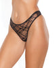 Load image into Gallery viewer, Stretch Lace High Leg Thong Black O/S