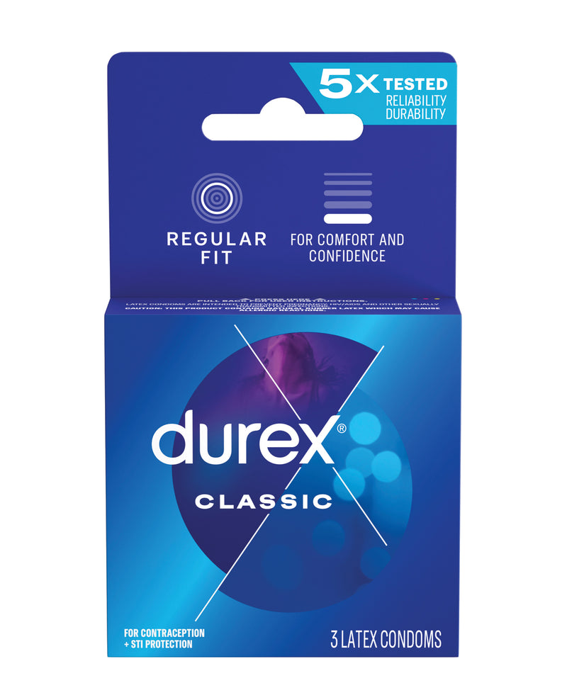 Cargue la imagen en el visor de la galería, Durex Classic Condoms 52mm Nominal Width 3 Pack Box
