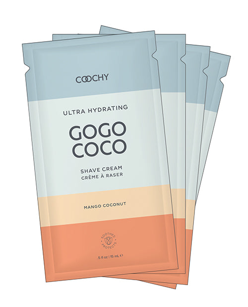 Load image into Gallery viewer, COOCHY Ultra Hydrating Shave Cream Bulk Bag - .35 oz Mango Coconut Foil Bag of 24