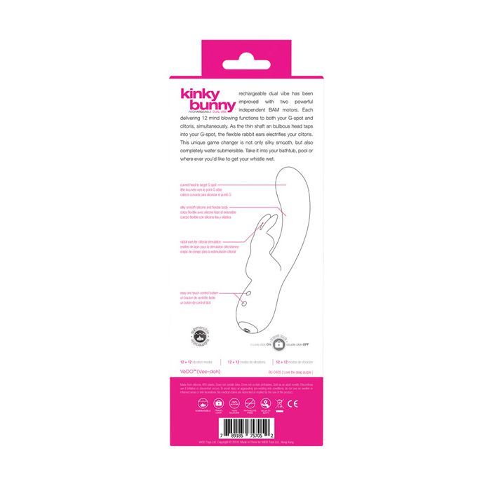 Carica l'immagine nel visualizzatore Galleria, VeDO Kinky Bunny Plus Rechargeable Dual Vibe - Foxy Pink