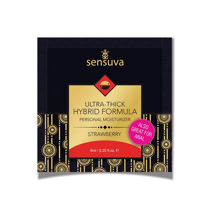 Lataa kuva gallerian katseluohjelmaan, Sensuva Ultra Thick Hybrid Personal Moisturizer Single Use Packet - 6 ml Strawberry