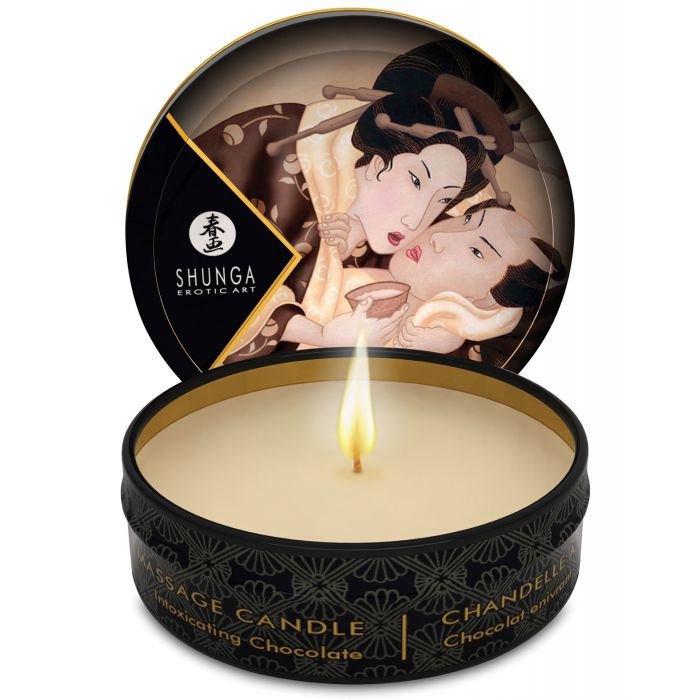 Indlæs billede i gallerifremviser, Shunga Excitation Mini Candlelight Massage Candle - 1 oz Intoxicating Chocolate