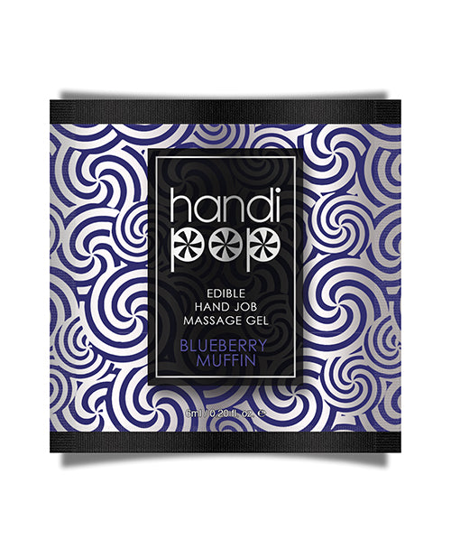 Load image into Gallery viewer, Handipop Hand Job Massage Gel Single Use Packet 6 Ml Blueberry Muffin Lubricant For Intimate Massage