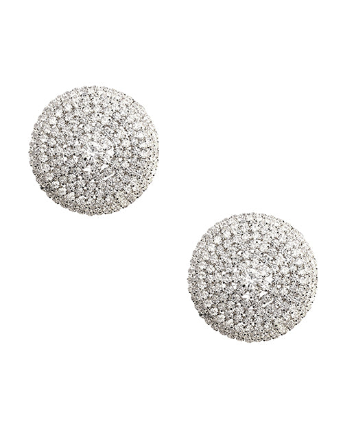 Încărcați imaginea în vizualizatorul Galerie, Neva Nude Burlesque Big O Crystal Jewel Reusable Silicone Pasties - Silver O/S