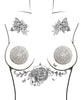 Încărcați imaginea în vizualizatorul Galerie, Neva Nude Burlesque Big O Crystal Jewel Reusable Silicone Pasties - Silver O/S