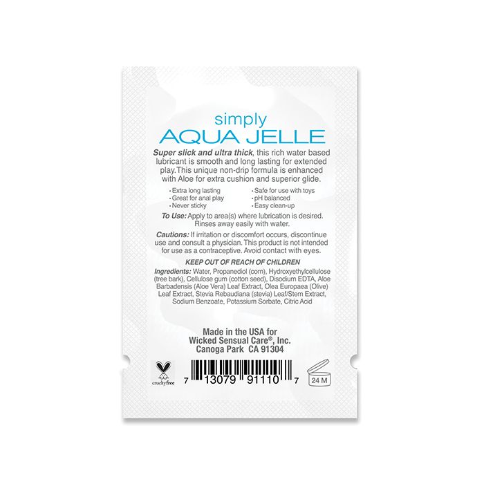 Încărcați imaginea în vizualizatorul Galerie, Wicked Sensual Care Simply Aqua Jelle Water Based Lubricant - .1 oz