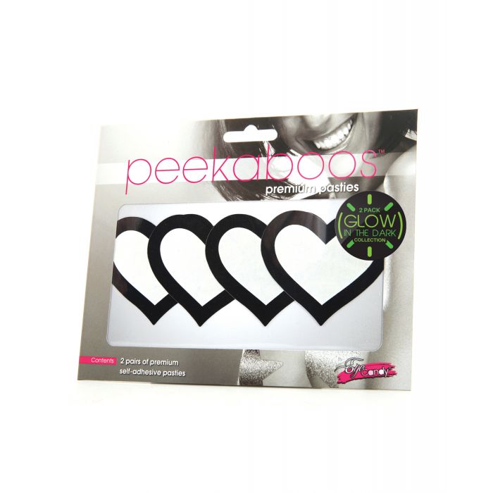 Cargue la imagen en el visor de la galería, Corazones Peekaboo que brillan en la oscuridad - Paquete de 2