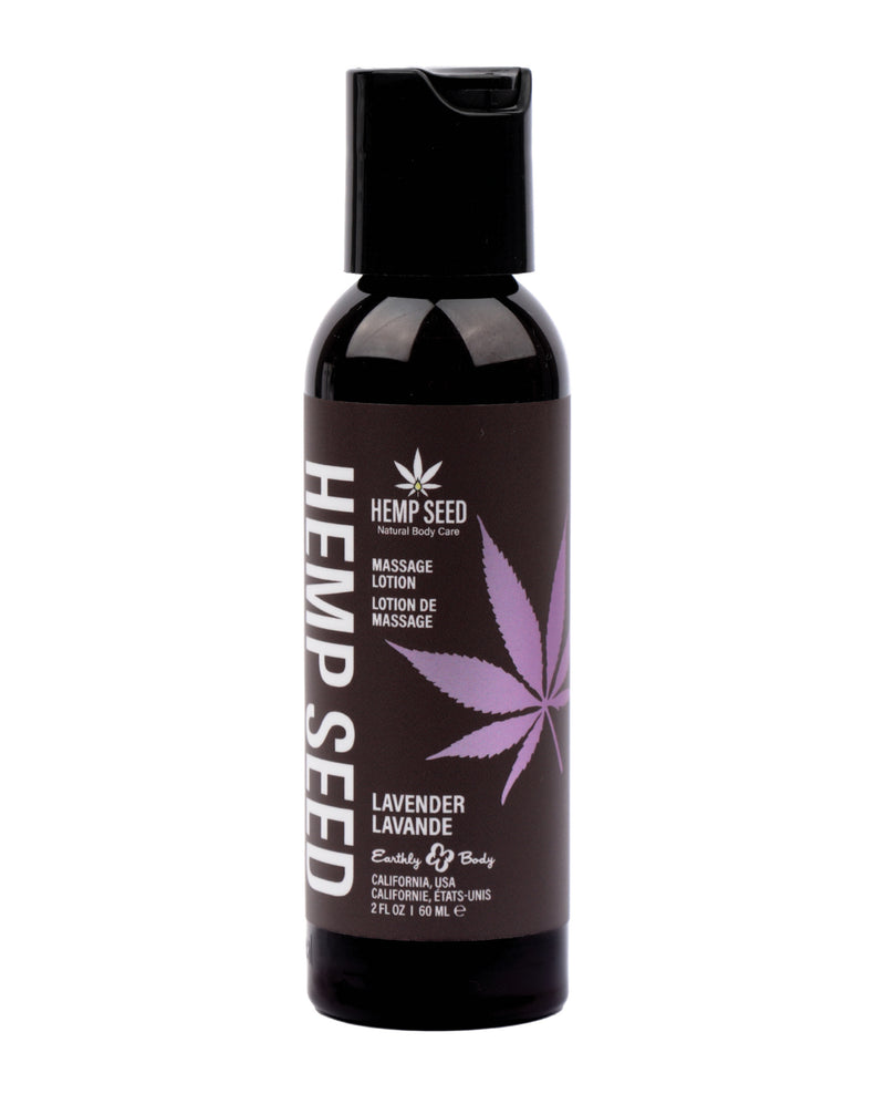 Cargue la imagen en el visor de la galería, Earthly Body Hemp Seed Massage Lotion - 2 oz Lavender