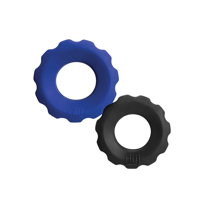 Load image into Gallery viewer, Hunky Junk Cog Ring 2 Size Double Pack - Cobalt & Tar Pack of 2