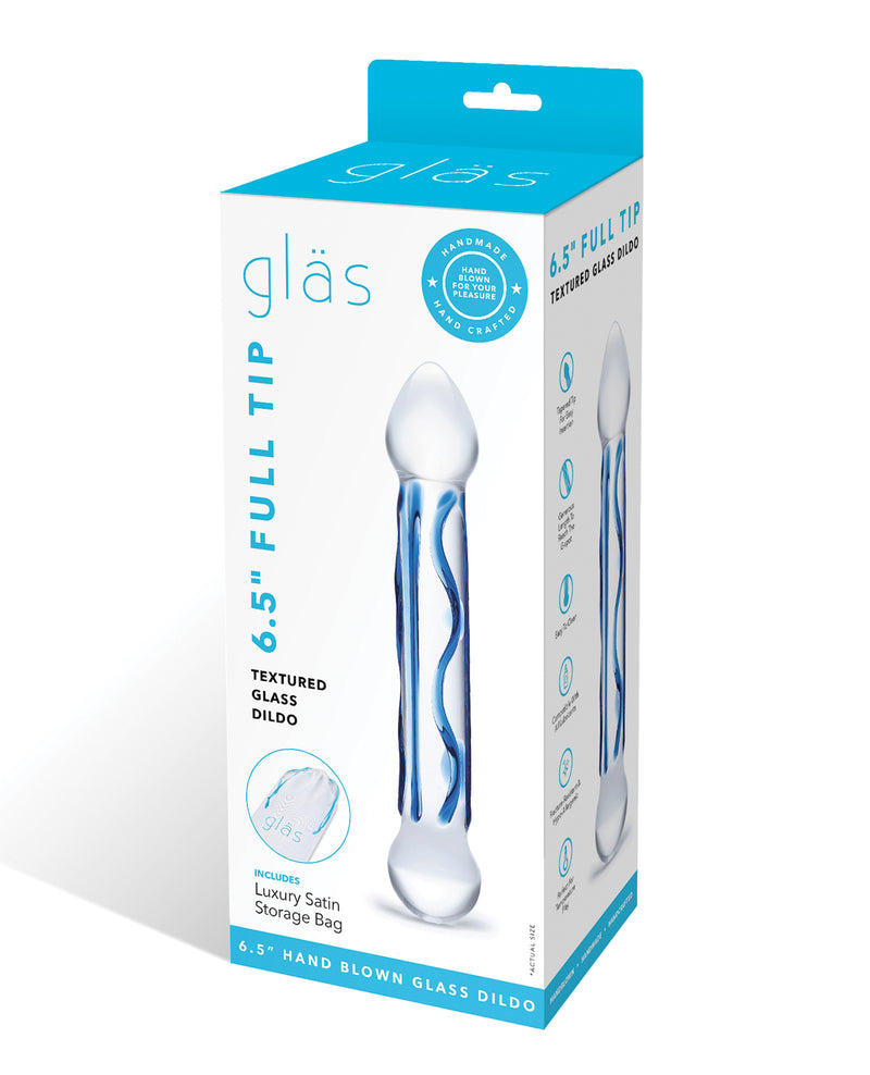 Cargue la imagen en el visor de la galería, Dildo de vidrio texturizado con punta de 6.5"