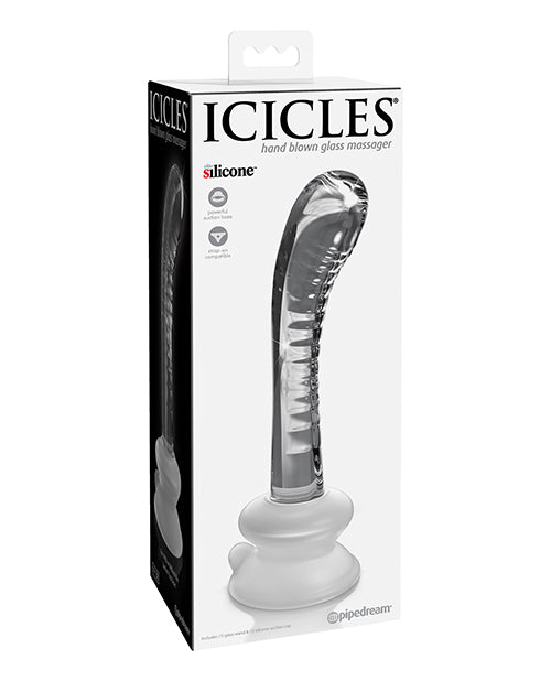 Φόρτωση εικόνας στο πρόγραμμα προβολής Gallery, Icicles No. 88 Hand Blown Glass G-Spot Massager w/Suction Cup - Clear