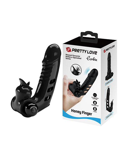 Załaduj obraz do przeglądarki galerii, Pretty Love Corbin Honey Finger Vibrator - Black