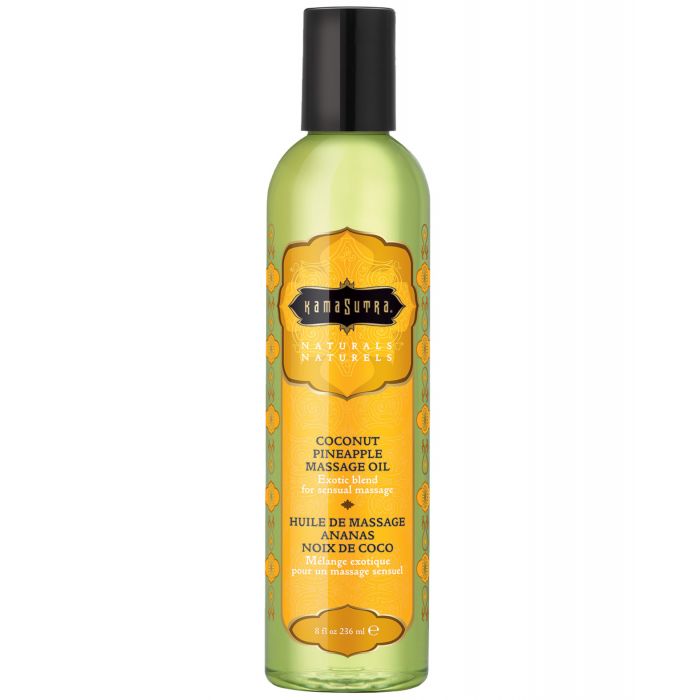 Afbeelding laden in Galerijviewer, Kama Sutra Naturals Massageolie - 8 oz Kokos Ananas