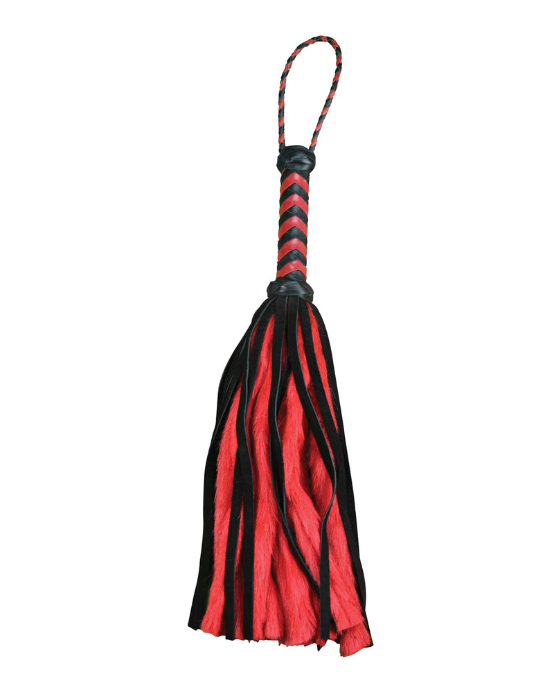 Load image into Gallery viewer, Plesur 17" Suede & Fluffy Faux Fur Tails - Black/Red