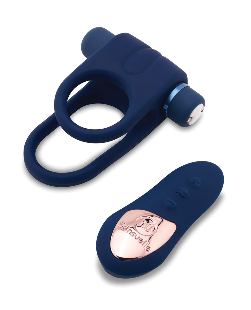 Load image into Gallery viewer, Nu Sensuelle Silicone Remote Control XLR8 Turbo Boost Bullet Ring - Navy