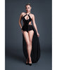Charger l'image dans la visionneuse de la galerie, Allure Take Me Latex Look Vinyl and Mesh Teddy w/Attached Skirt - Black XL