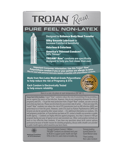 Cargue la imagen en el visor de la galería, Trojan Raw Pure Feel Non-Latex Condoms - Pack of 10