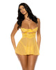 Afbeelding laden in Galerijviewer, Hazel Peek-A-Boo Cup Babydoll w/G-String Panty - Yellow L/XL