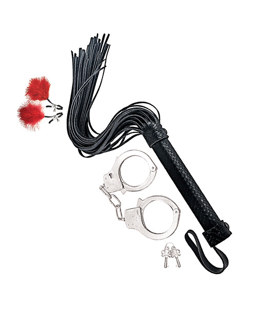 Încărcați imaginea în vizualizatorul Galerie, Bondage by Nasstoys Whip & Cuff Set - Red