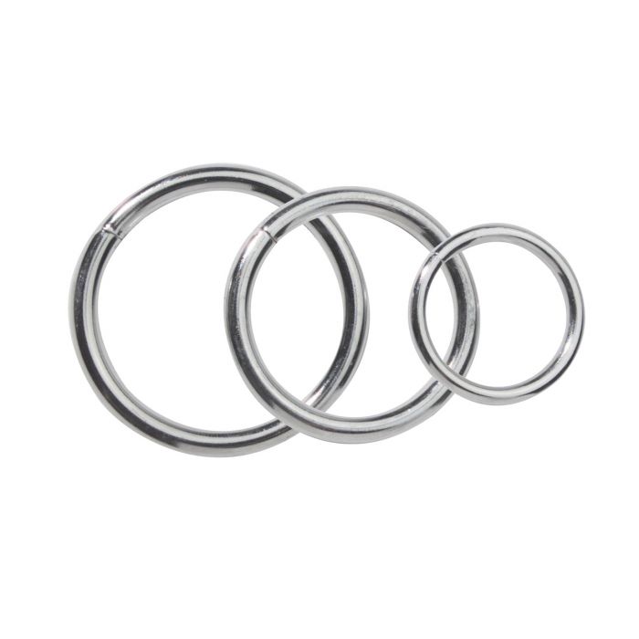 Load image into Gallery viewer, Spartacus Metal Cock Ring Set Pack of 3 Sizes 1.25 1.75 2 Inches