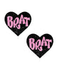 Załaduj obraz do przeglądarki galerii, Neva Nude Brat Glitter Heart Pasties - Black/Pink O/S