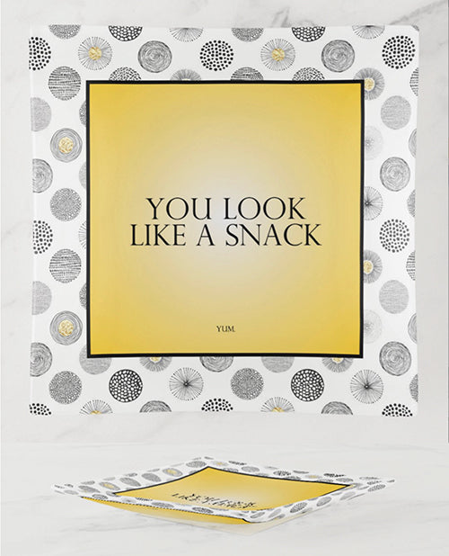 Load image into Gallery viewer, Warm Human You Look Like a Snack Glass Trinket Tray