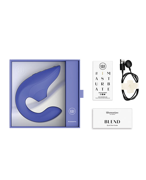 Load image into Gallery viewer, Womanizer Blend Vibrant Blue Dual Stimulation Rabbit Vibrator Pleasure Air