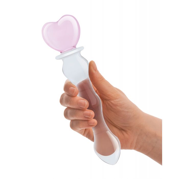 Ladda bilden i Galleri Viewer, Glas 8" Sweetheart Glas Dildo - Rosa/Klar