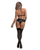 Carica l'immagine nel visualizzatore Galleria, Lust Juno Top w/Velcro Choker Neck & Mini Short Black S/M