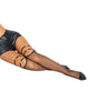 Load image into Gallery viewer, Black Fishnet Strap Thigh High Stockings One Size Fits Most