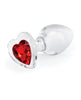 Load image into Gallery viewer, Crystal Desires Glass Heart Gem Butt Plug Medium - Red