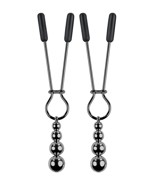 Ladda bilden i Galleri Viewer, Selopa Beaded Nipple Clamps - Black Chrome
