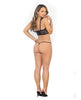 Afbeelding laden in Galerijviewer, Silver Lurex Lace Corset Top w/G-String Black/Silver XL