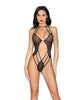 Cargue la imagen en el visor de la galería, Fishnet Teddy w/Jewel Detail Black O/S
