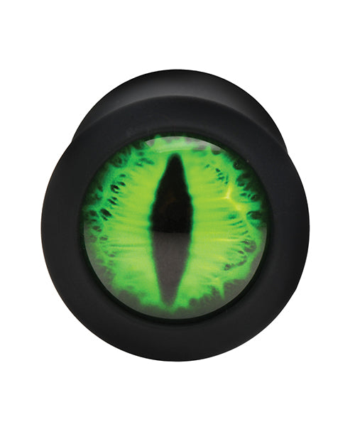 Bild in den Galerie-Viewer laden, Creature Eye Green Eye Silicone Butt Plug Medium Cat Eye Design