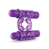 Load image into Gallery viewer, Blush Play With Me Double Play Dual Vibrating Cock Ring Purple