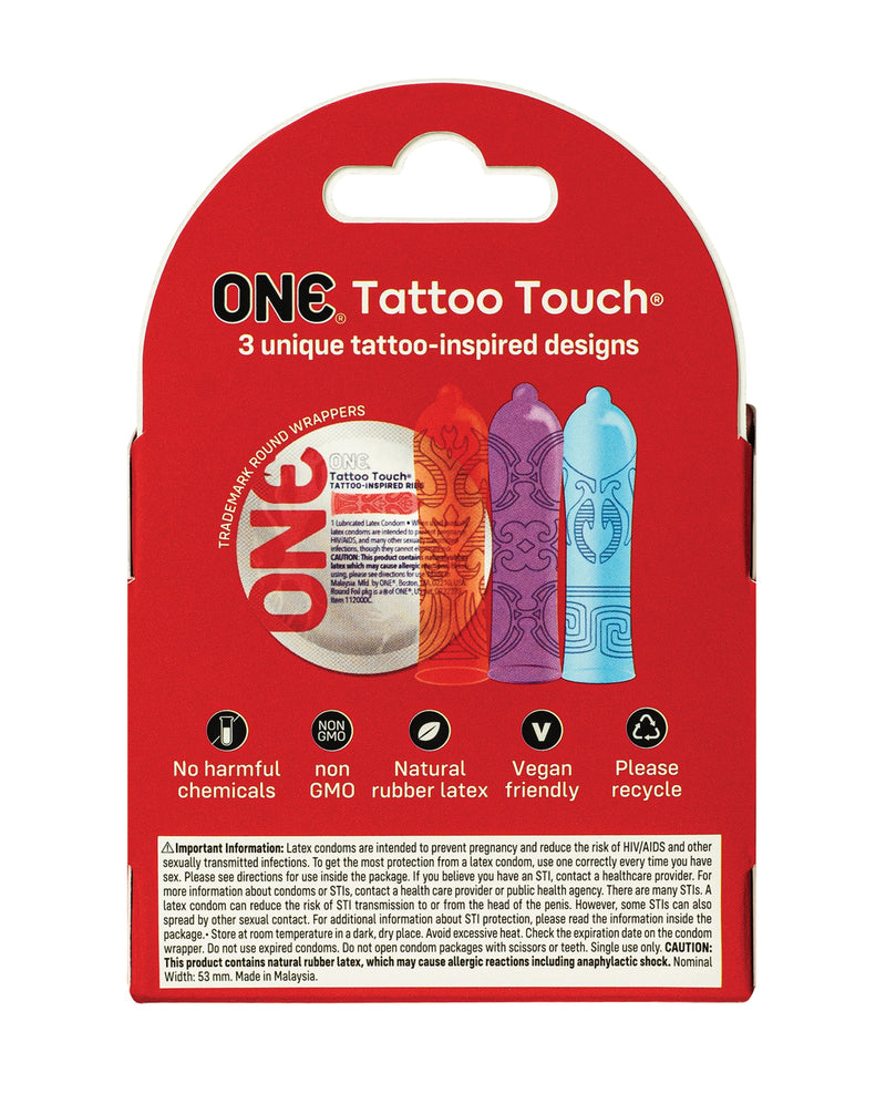 Load image into Gallery viewer, One Tattoo Touch Condoms - Pack of 3