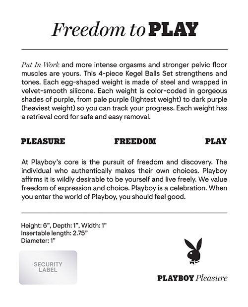 Załaduj obraz do przeglądarki galerii, Playboy Pleasure Put In Work Kegel Set - Acai/Ombre