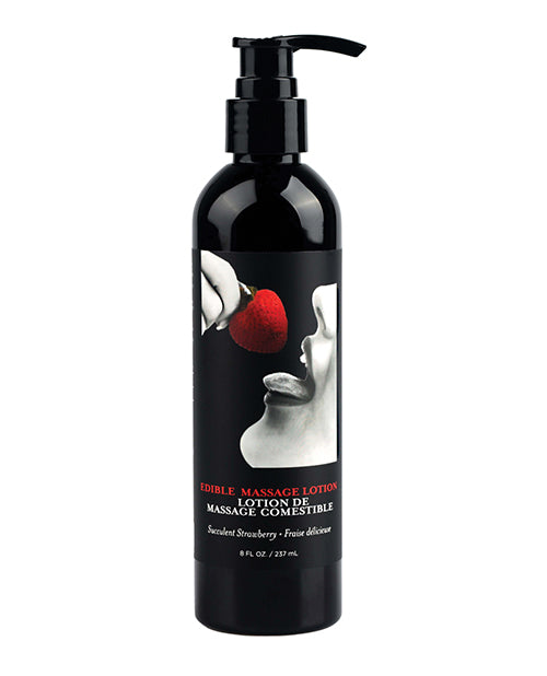 Load image into Gallery viewer, Earthly Body Hemp Seed by Night Edible Lotion - 8 oz Strawberry
