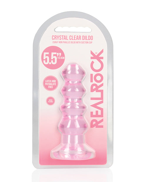 Load image into Gallery viewer, Shots RealRock Crystal Clear 5.5" Curvy Dildo/Butt Plug - Pink