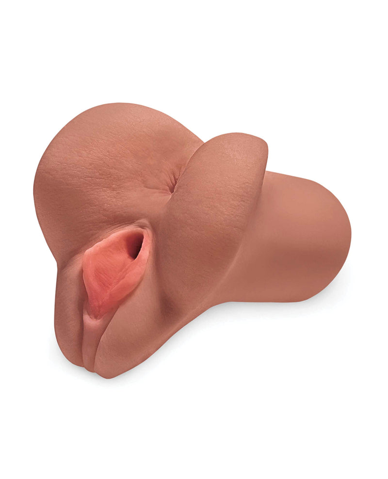 Indlæs billede i gallerifremviser, PDX Plus Pick Your Pleasure Two Hole Stroker Tan Realistic Texture