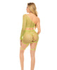 Załaduj obraz do przeglądarki galerii, Pink Lipstick Right Thru Me Fishnet Top, Garter Skirt & G-String Neon Green O/S