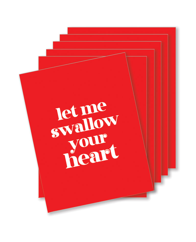 Bild in den Galerie-Viewer laden, Swallow Your Heart Naughty Greeting Card Pack of 6