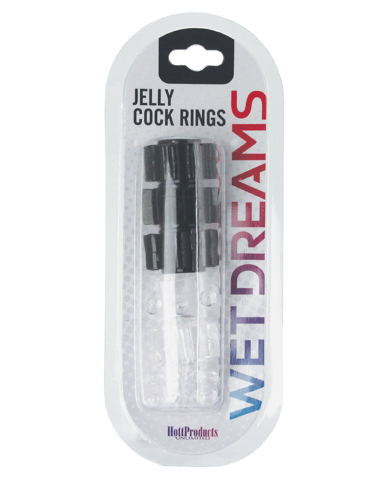 Load image into Gallery viewer, Hung Pleasure Stars Jelly Cock Rings - Black/Clear