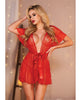 Ladda bilden i Galleri Viewer, Allure Leah Lace & Mesh Open Side Cover Up Red O/S