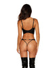 Load image into Gallery viewer, Embroidered Stretch Faux Leather Bustier w/G-String 2 pc Set - Black XL