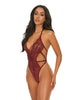 Load image into Gallery viewer, Lina Lace Halter Teddy - Zinfandel L/XL