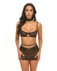 Cargue la imagen en el visor de la galería, Perla Lace 3 pc Set w/Pearl Details - Black L/XL