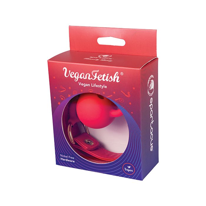 Load image into Gallery viewer, Spartacus Silicone Ball Gag w/Red PU Straps - 46 mm