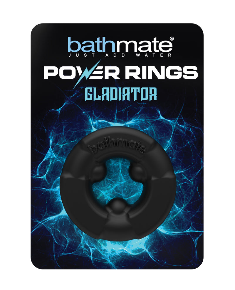 Load image into Gallery viewer, Bathmate Gladiator Black Cock Ring Elastomax TPR Performance Ring